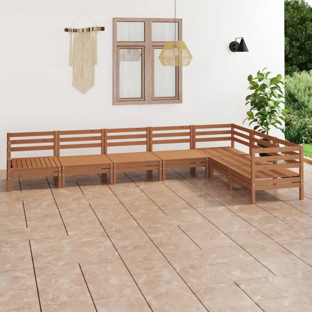 vidaXL Set Salotto da Giardino 7 pz in Legno Massello di Pino Miele