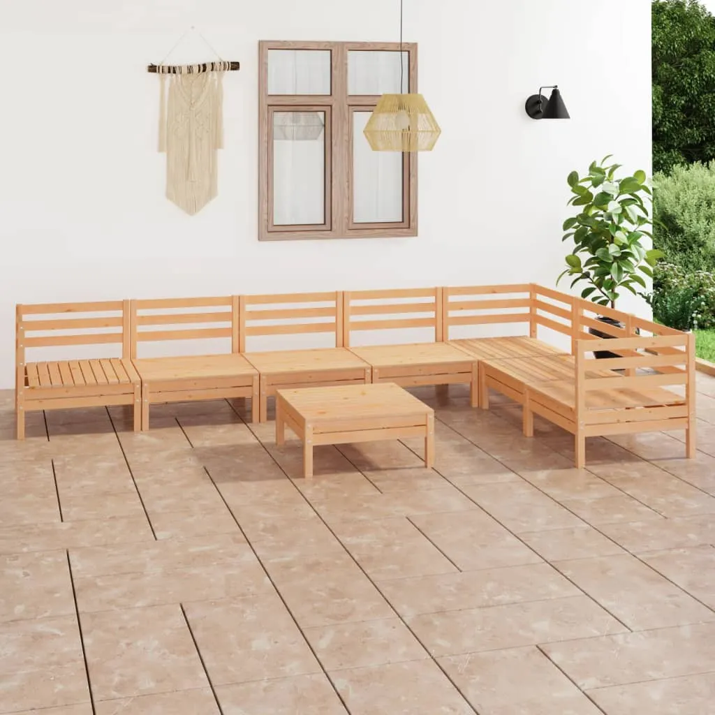 vidaXL Set Salotto da Giardino 8 pz in Legno Massello di Pino