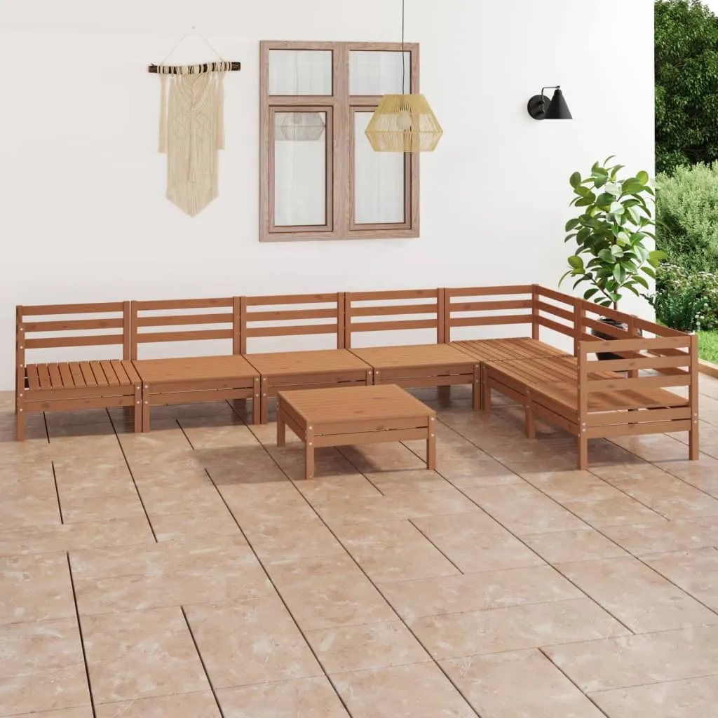 vidaXL Set Salotto da Giardino 8 pz in Legno Massello di Pino Miele