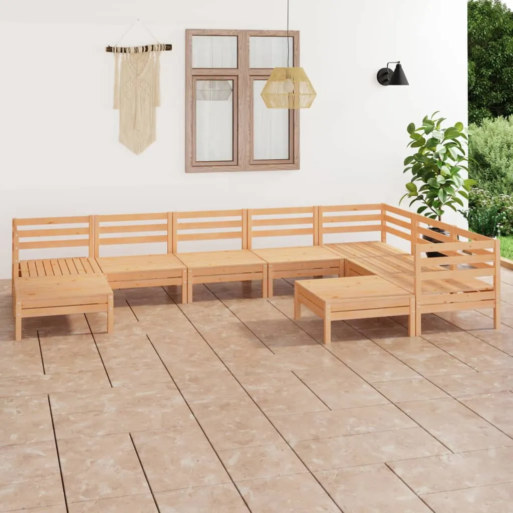 vidaXL Set Salotto da Giardino 9 pz in Legno Massello di Pino