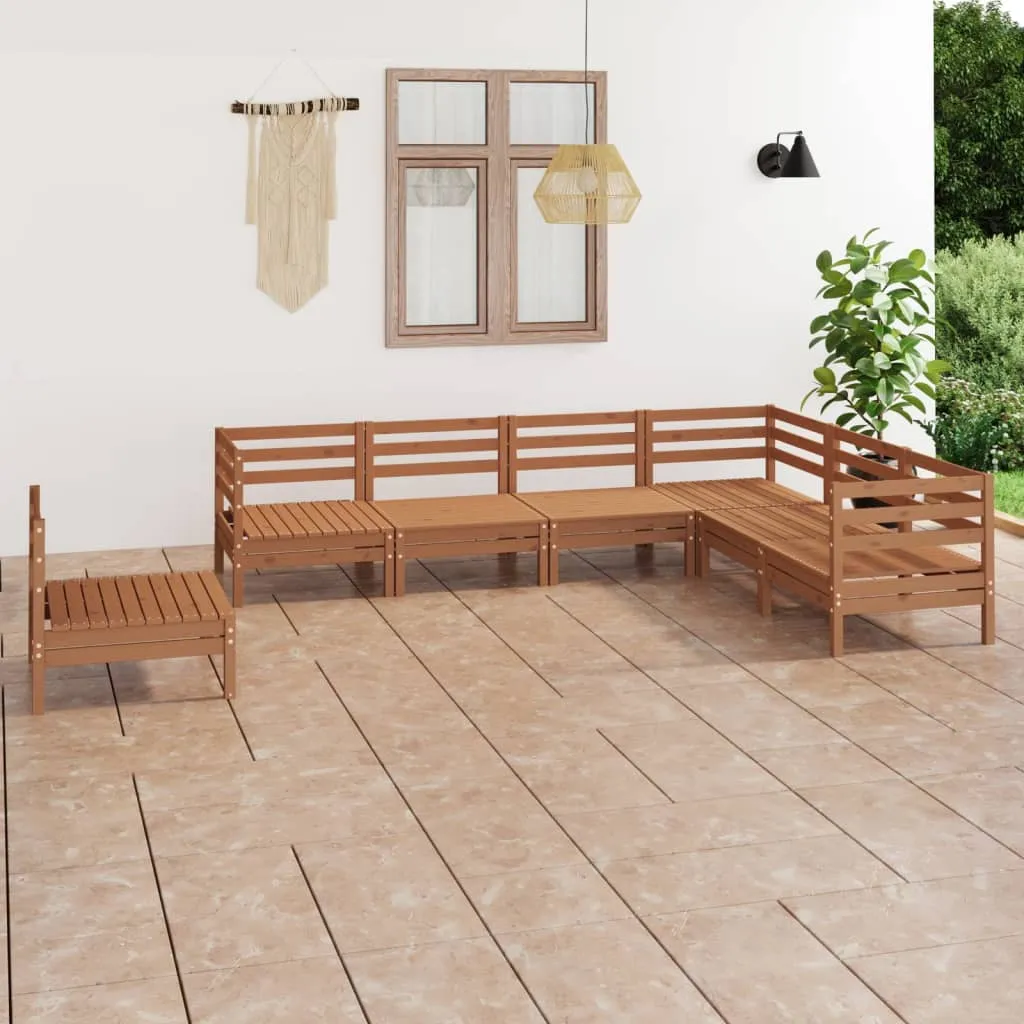 vidaXL Set Salotto da Giardino 7 pz in Legno Massello di Pino Miele