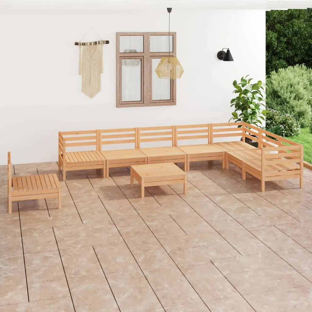 vidaXL Set Salotto da Giardino 9 pz in Legno Massello di Pino