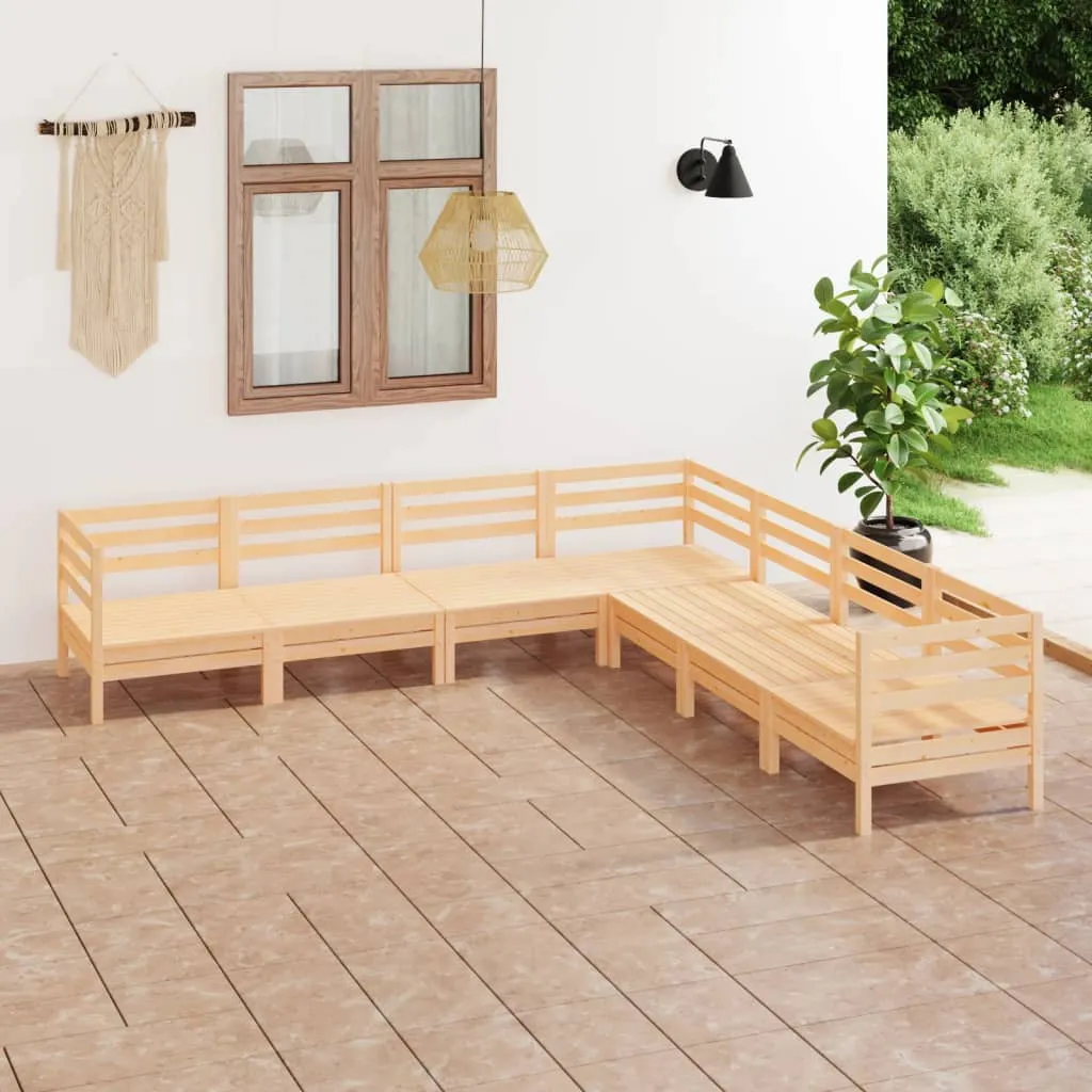 vidaXL Set Salotto da Giardino 7 pz in Legno Massello di Pino