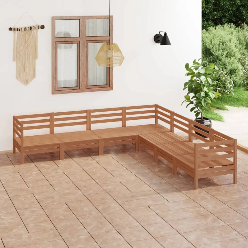 vidaXL Set Salotto da Giardino 7 pz in Legno Massello di Pino Miele