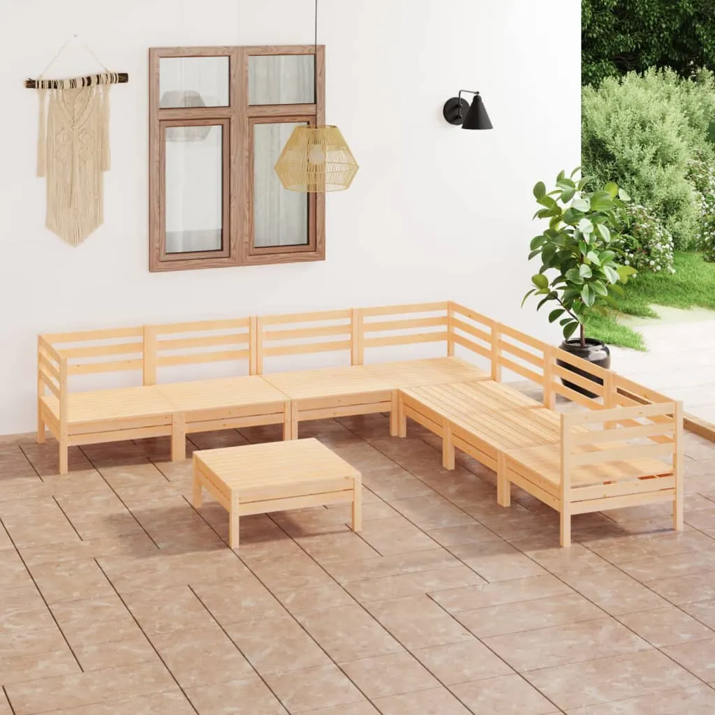 vidaXL Set Salotto da Giardino 8 pz in Legno Massello di Pino