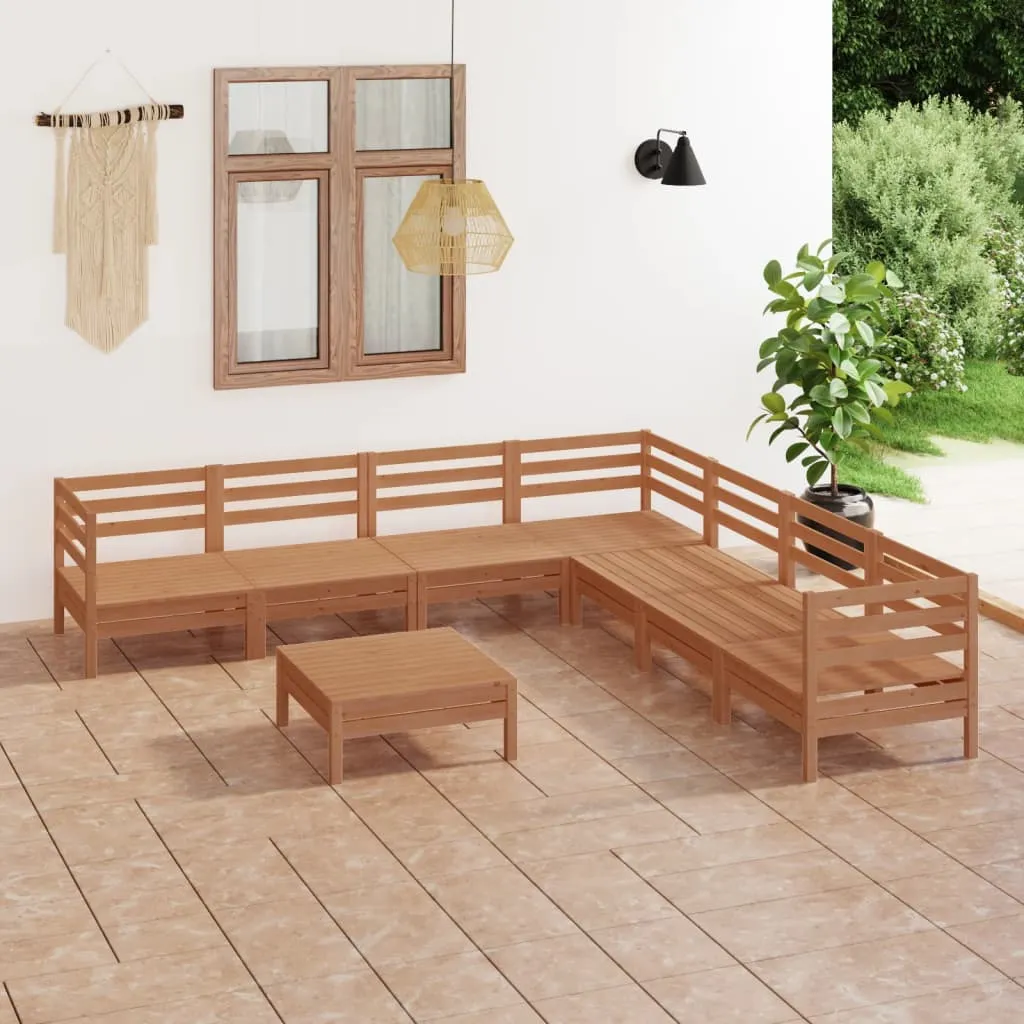 vidaXL Set Salotto da Giardino 8 pz in Legno Massello di Pino Miele