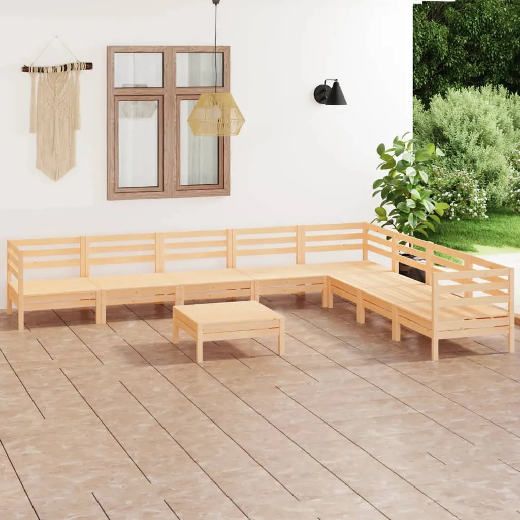 vidaXL Set Salotto da Giardino 9 pz in Legno Massello di Pino