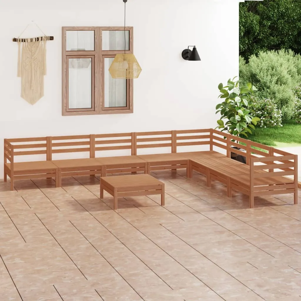 vidaXL Set Salotto da Giardino 9 pz in Legno Massello di Pino Miele