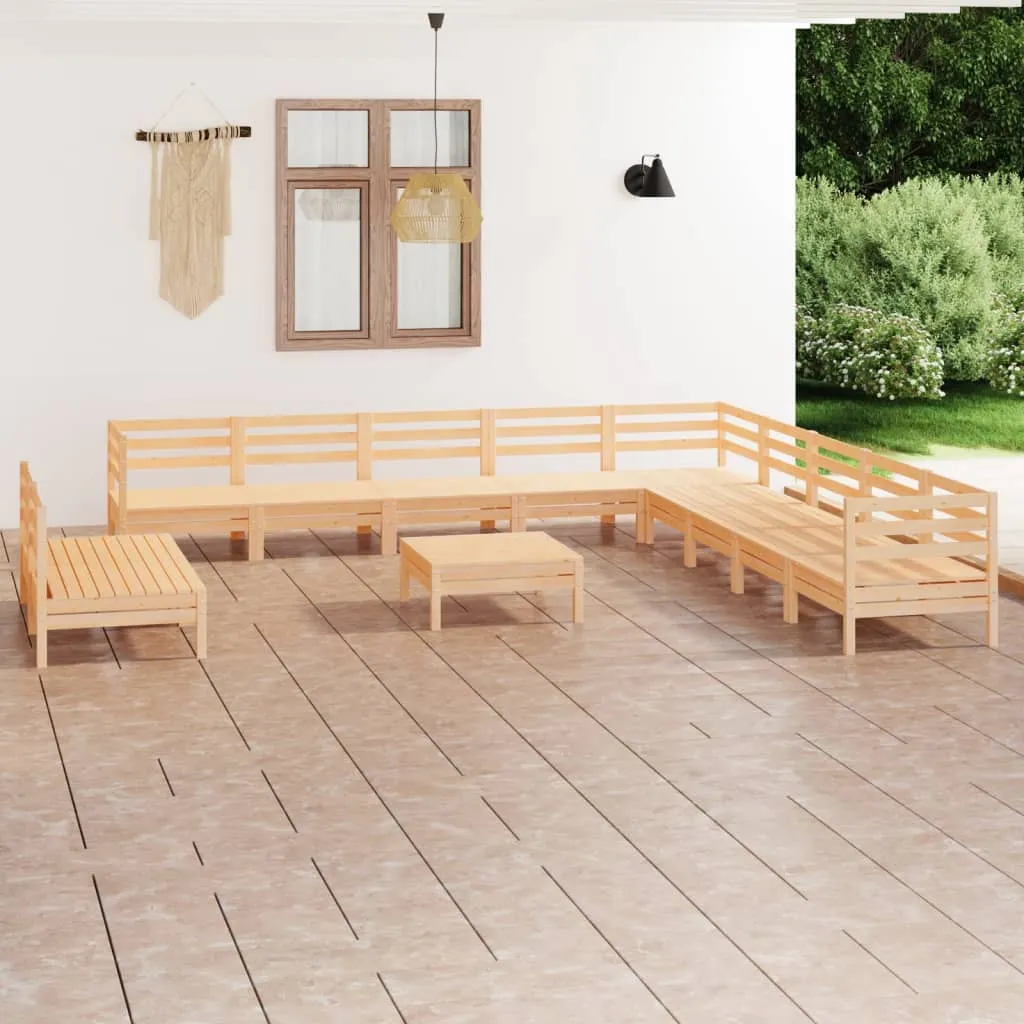 vidaXL Set Salotto da Giardino 12 pz in Legno Massello di Pino