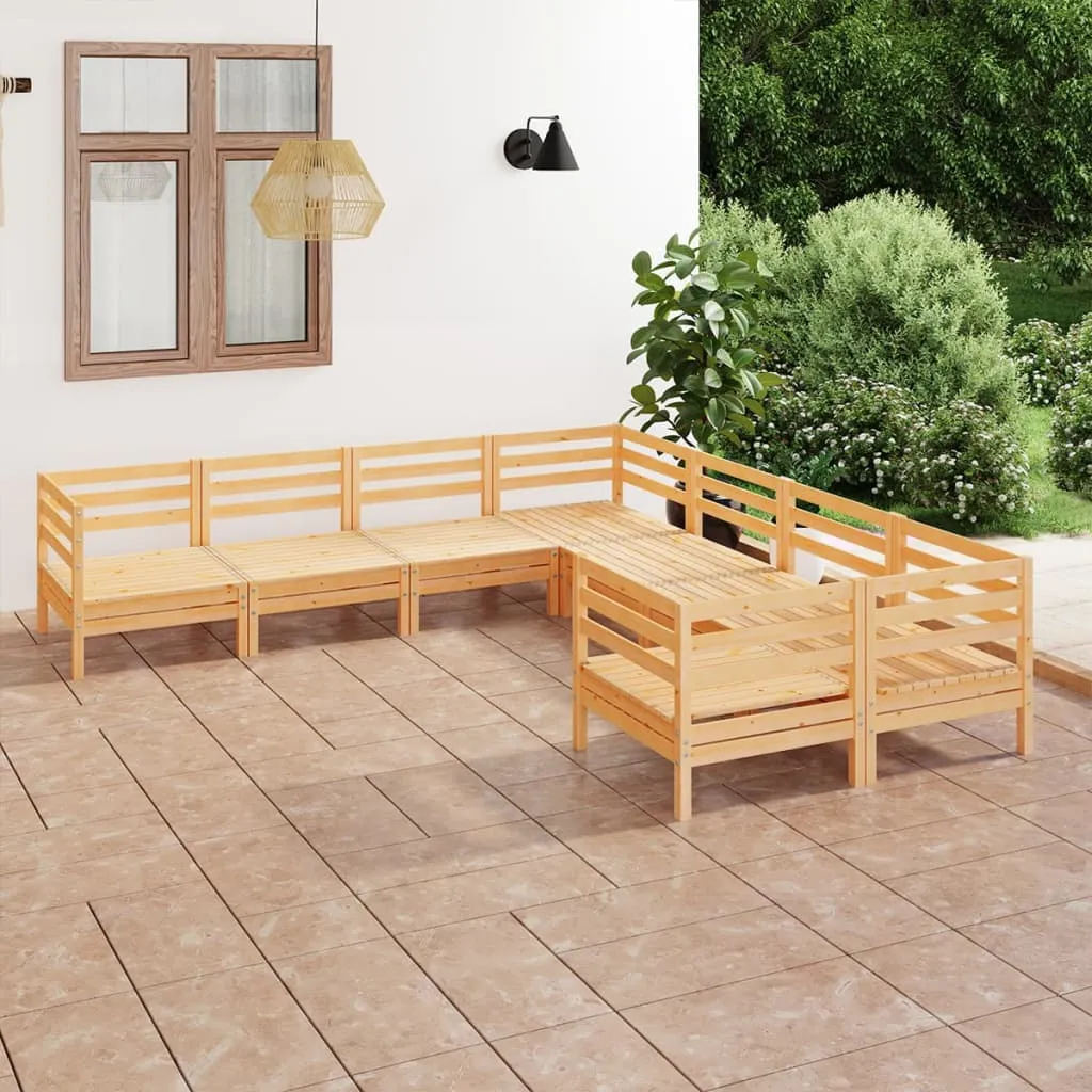 vidaXL Set Salotto da Giardino 8 pz in Legno Massello di Pino