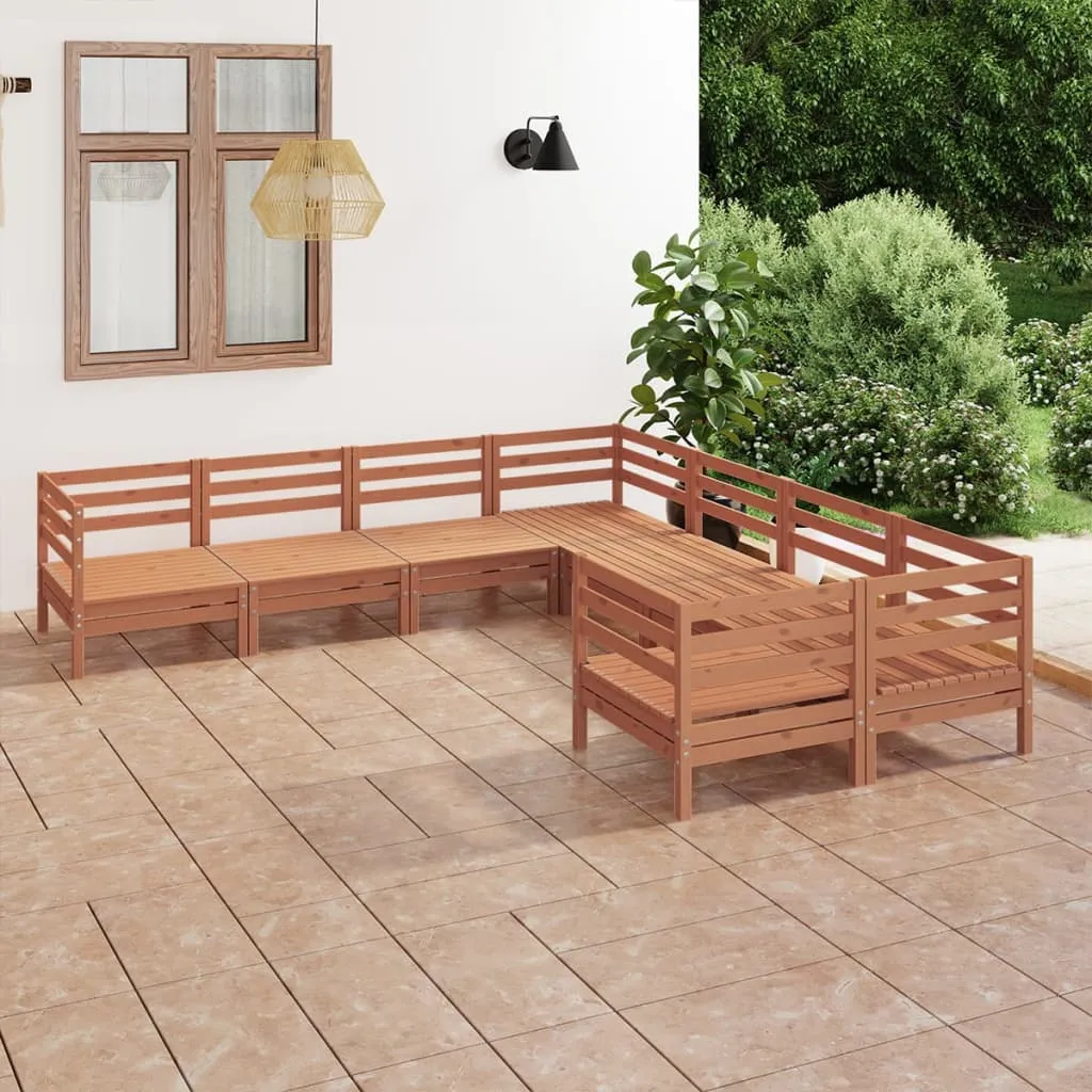 vidaXL Set Salotto da Giardino 8 pz in Legno Massello di Pino Miele