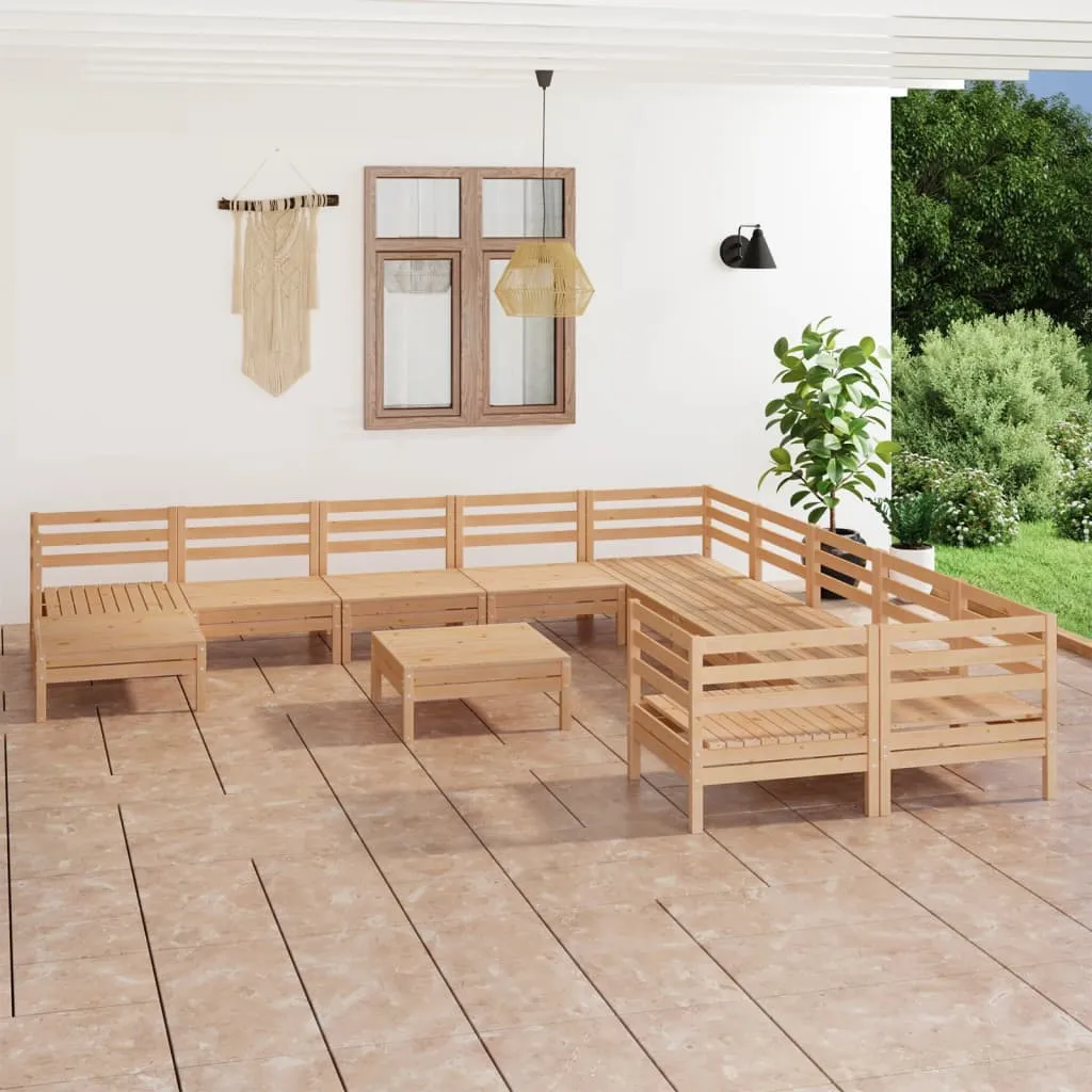 vidaXL Set Salotto da Giardino 12 pz in Legno Massello di Pino