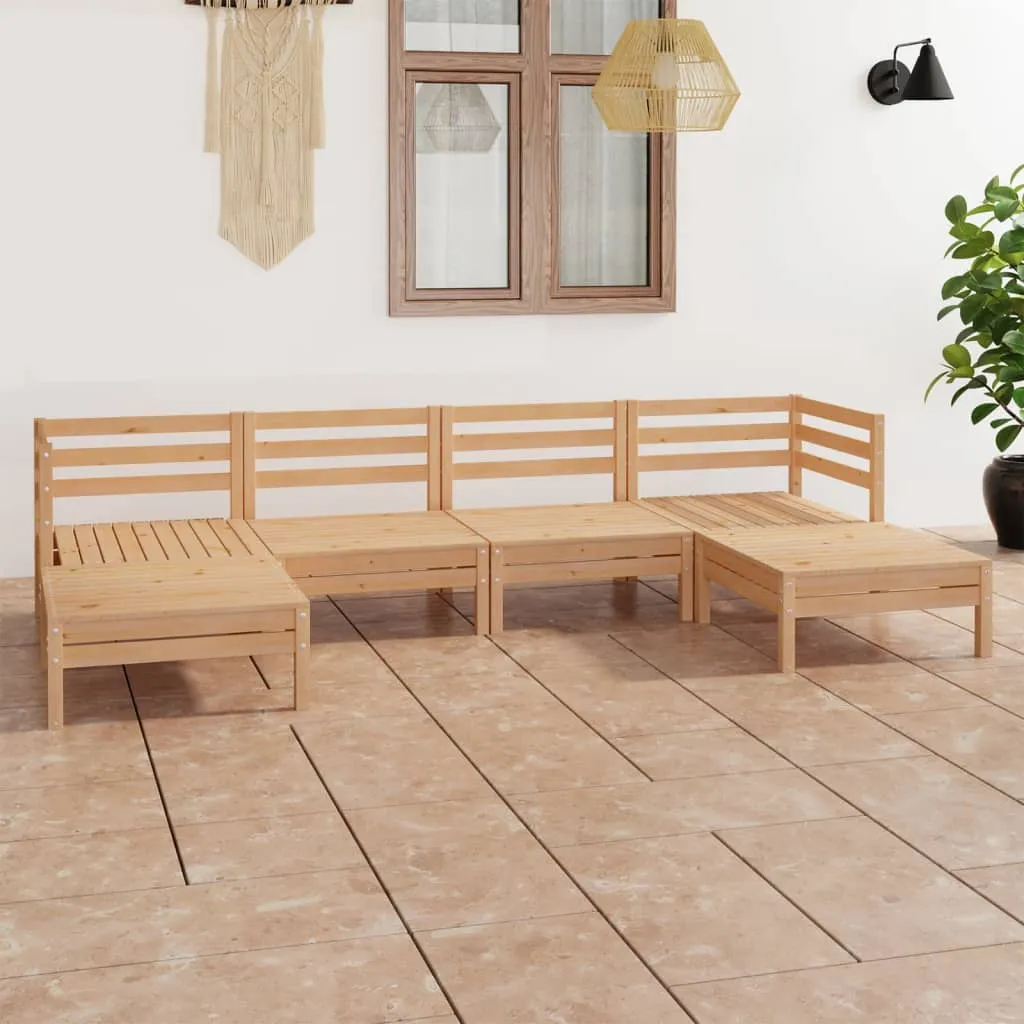 vidaXL Set Salotto da Giardino 6 pz in Legno Massello di Pino