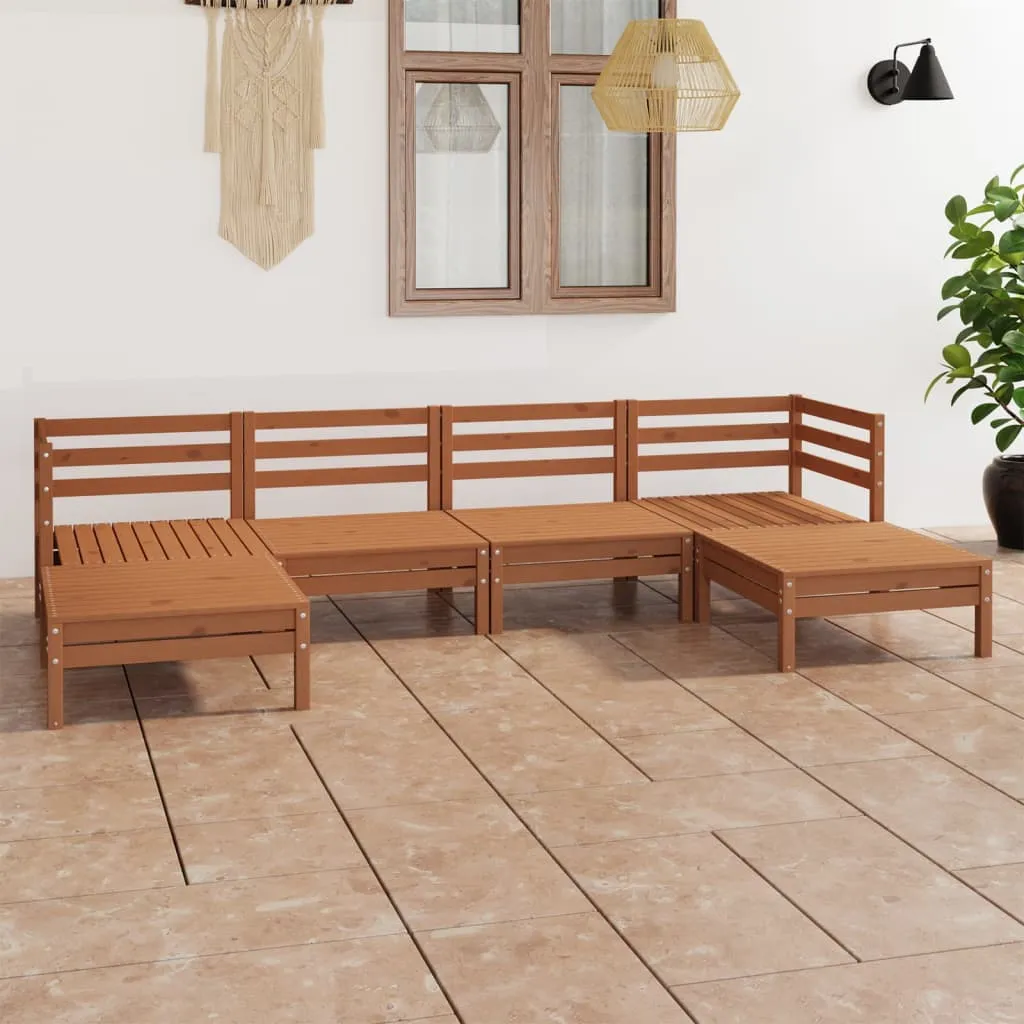 vidaXL Set Salotto da Giardino 6 pz in Legno Massello di Pino Miele