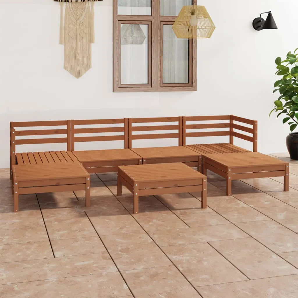 vidaXL Set Salotto da Giardino 7 pz in Legno Massello di Pino Miele