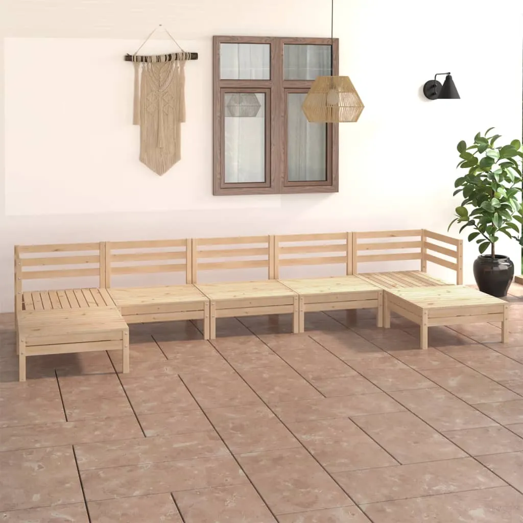 vidaXL Set Salotto da Giardino 7 pz in Legno Massello di Pino