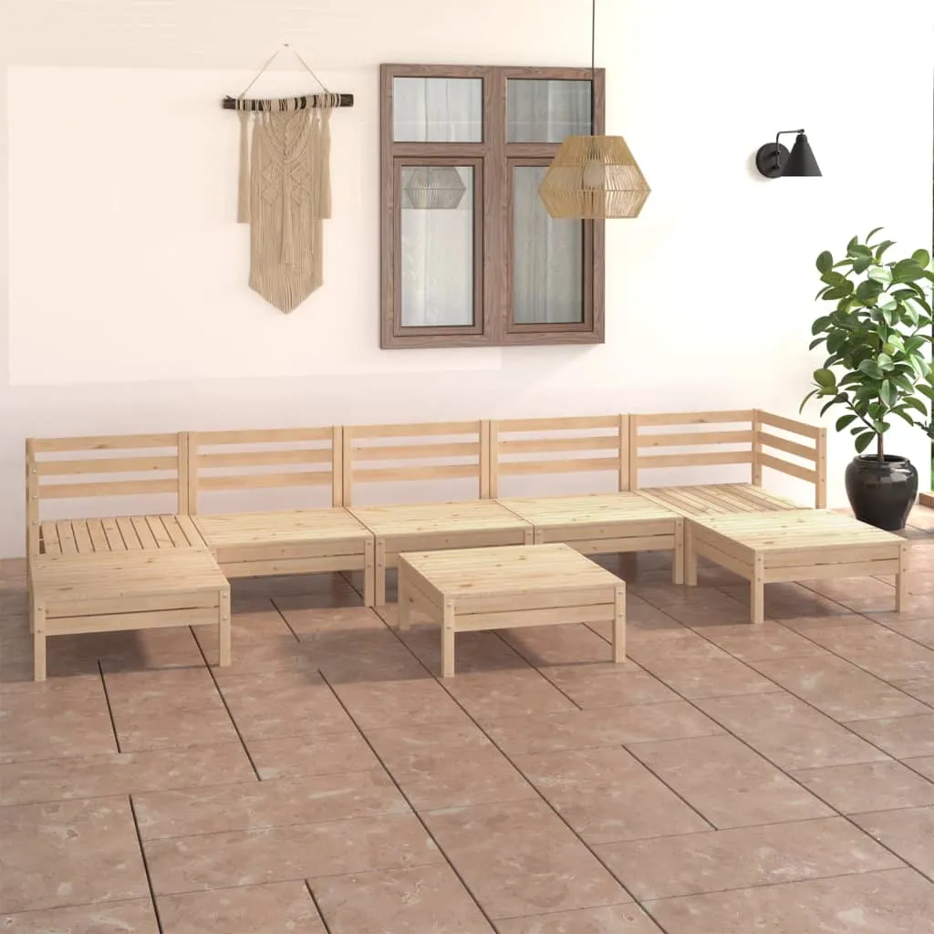 vidaXL Set Salotto da Giardino 8 pz in Legno Massello di Pino