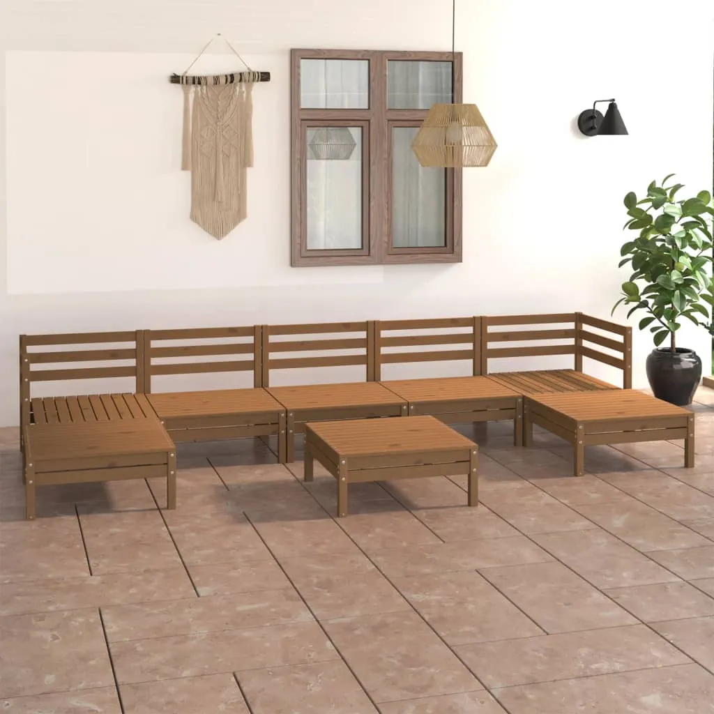 vidaXL Set Salotto da Giardino 8 pz in Legno Massello di Pino Miele