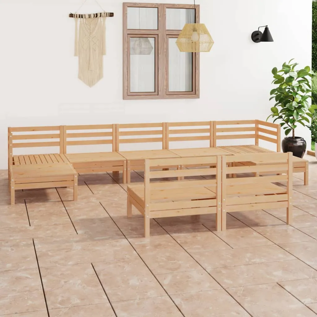 vidaXL Set Salotto da Giardino 9 pz in Legno Massello di Pino