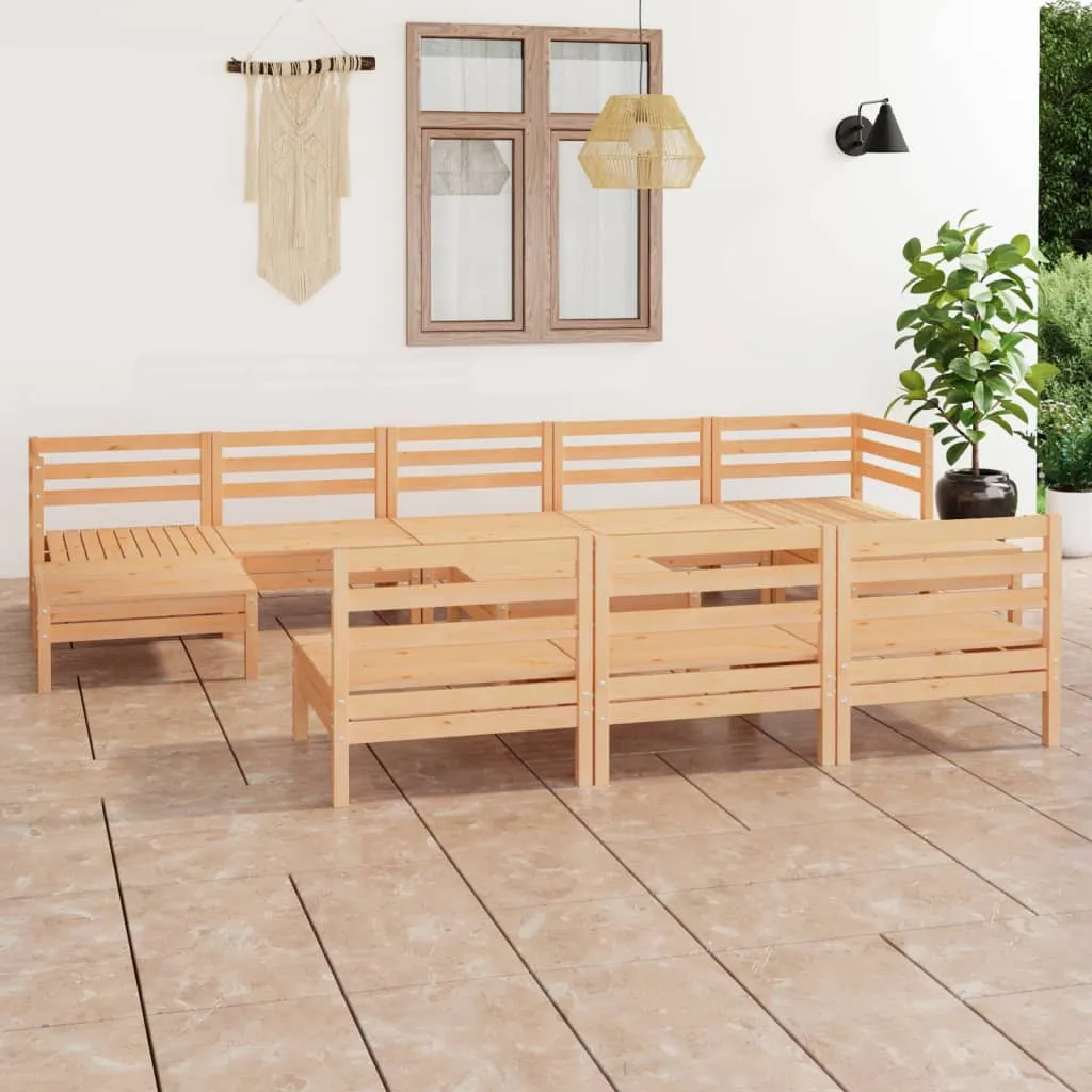 vidaXL Set Salotto da Giardino 11 pz in Legno Massello di Pino