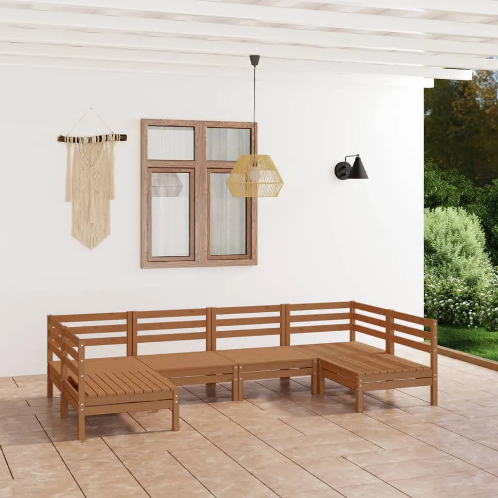 vidaXL Set Salotto da Giardino 6 pz in Legno Massello di Pino Miele