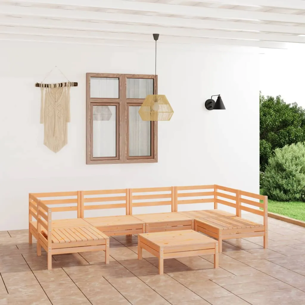 vidaXL Set Salotto da Giardino 7 pz in Legno Massello di Pino