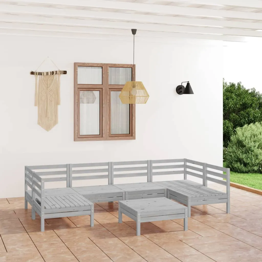 vidaXL Set Salotto da Giardino 7 pz in Legno Massello di Pino Bianco