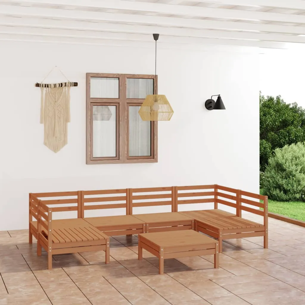 vidaXL Set Salotto da Giardino 7 pz in Legno Massello di Pino Miele