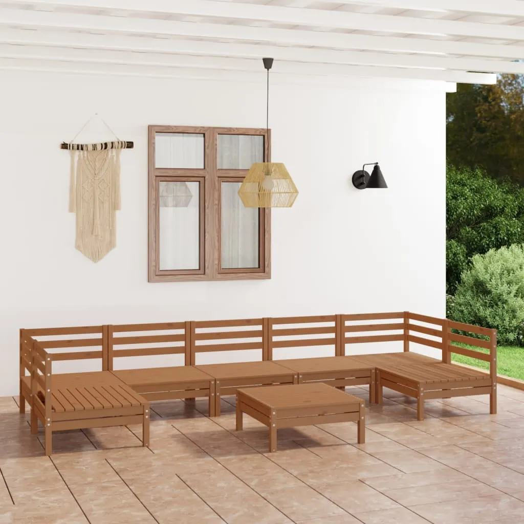 vidaXL Set Salotto da Giardino 8pz in Legno Massello di Pino Miele