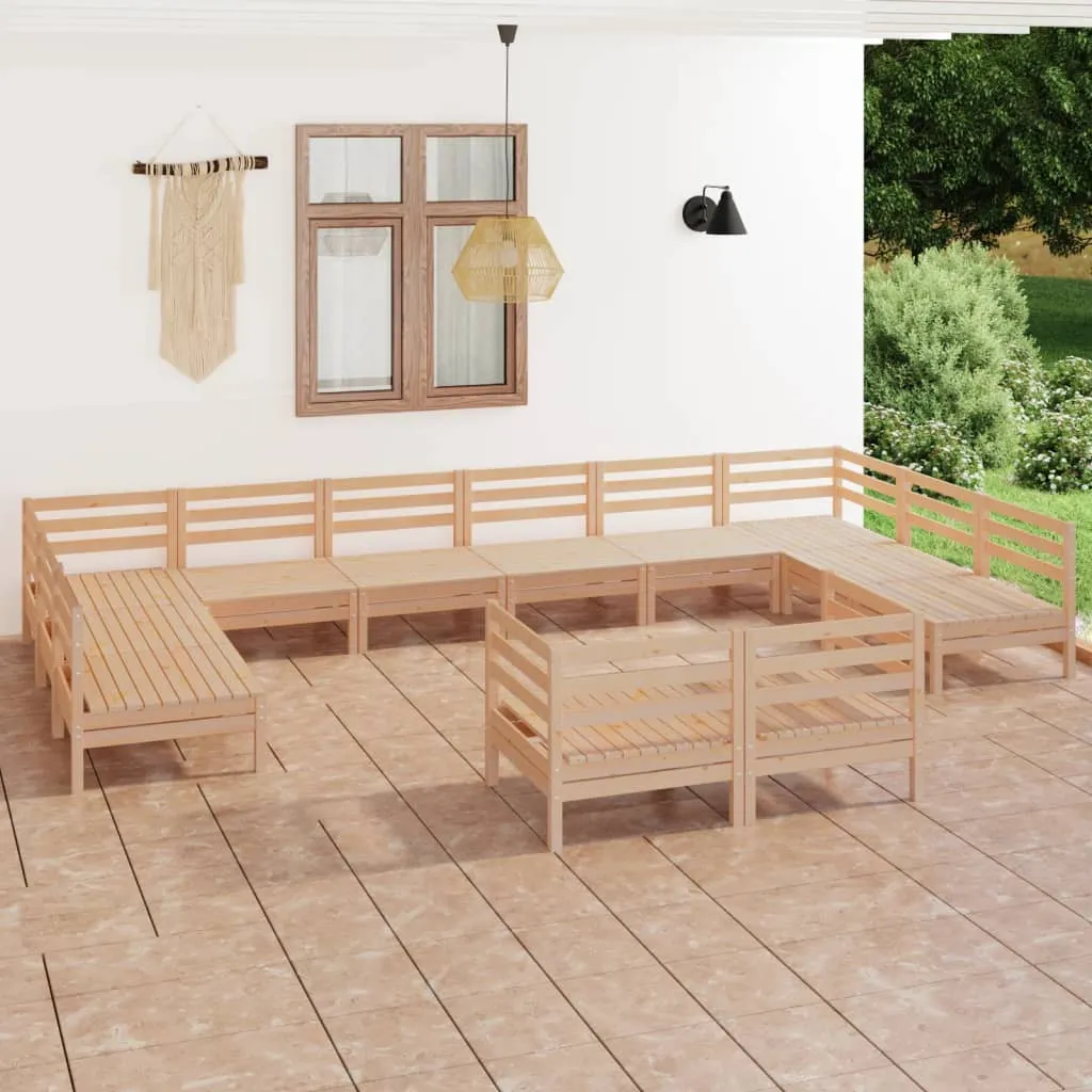 vidaXL Set Salotto da Giardino 12 pz in Legno Massello di Pino