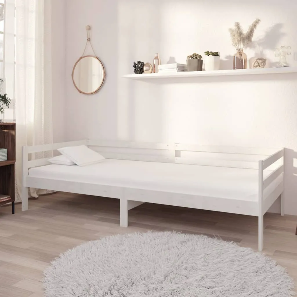 vidaXL Divano Letto con Cassetti 90x200 cm Bianco in Massello di Pino