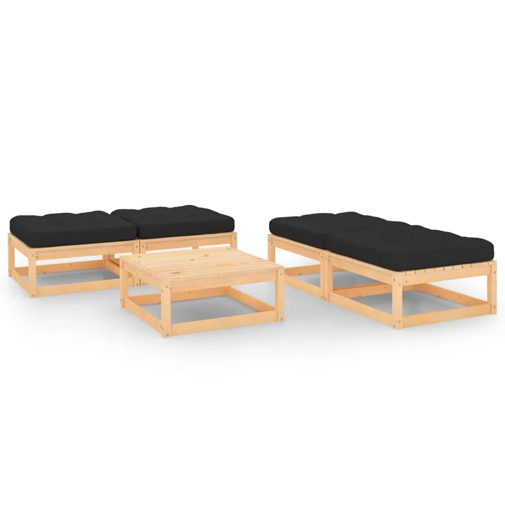 vidaXL Set Divani Giardino 6 pz con Cuscini in Legno Massello di Pino