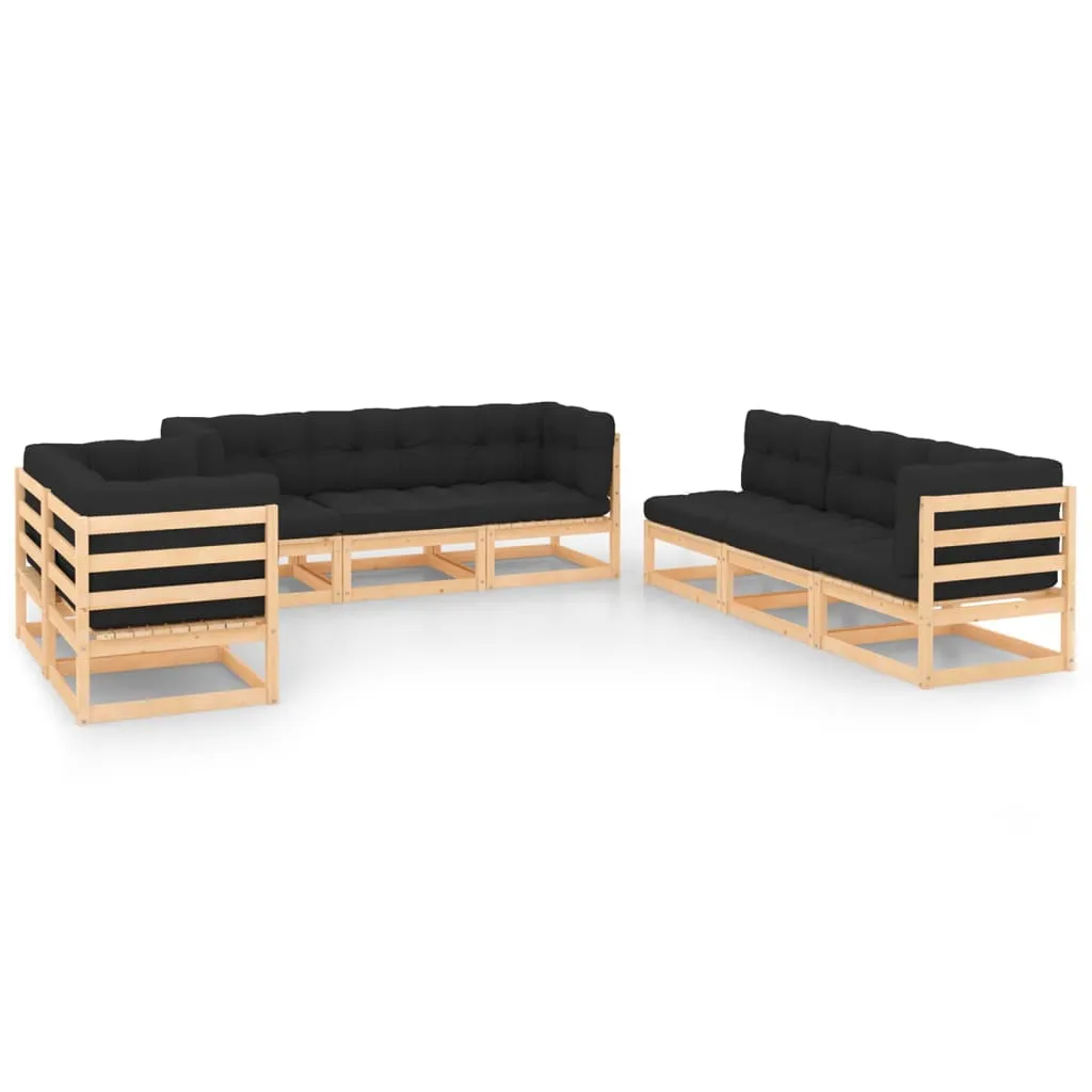 vidaXL Set Salotto Giardino 8 pz Cuscini Antracite Legno Massello Pino