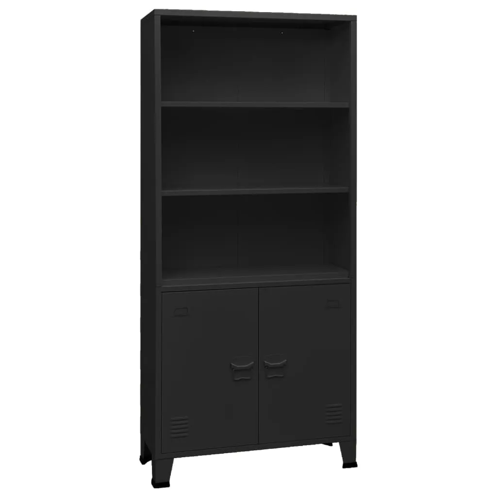 vidaXL Libreria Industriale Nera 80x32x180 cm in Acciaio