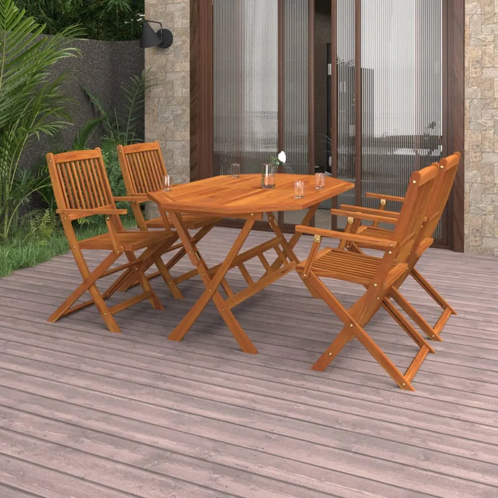 vidaXL Set da Pranzo da Giardino 5 pz in Legno Massello di Acacia