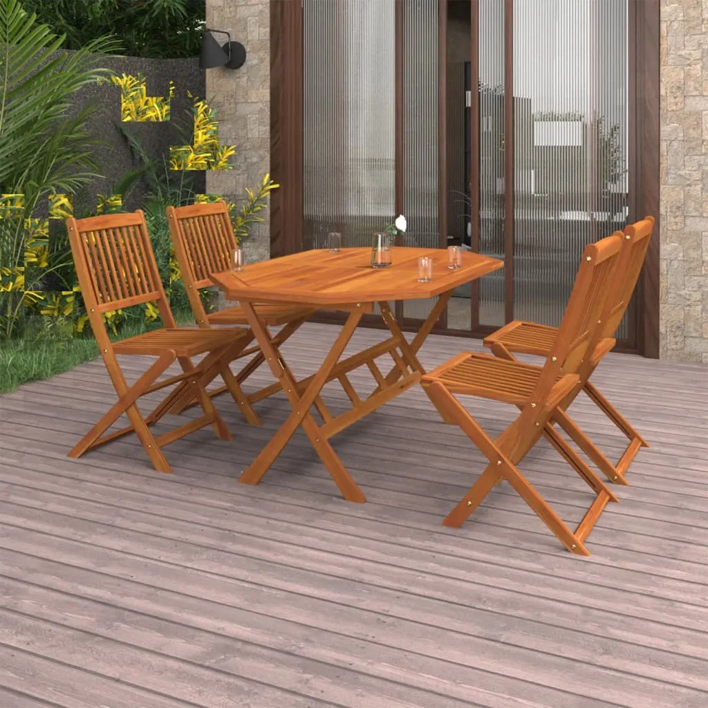 vidaXL Set da Pranzo da Giardino 5 pz in Legno Massello di Acacia