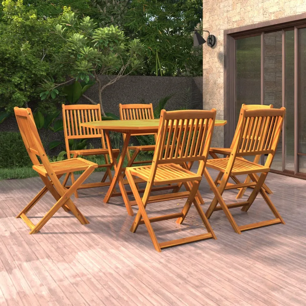 vidaXL Set Mobili da Pranzo da Giardino 7 pz Legno Massello di Acacia