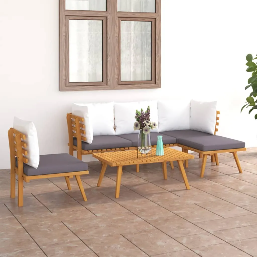 vidaXL Set Divani da Giardino 6 pz con Cuscini in Massello di Acacia