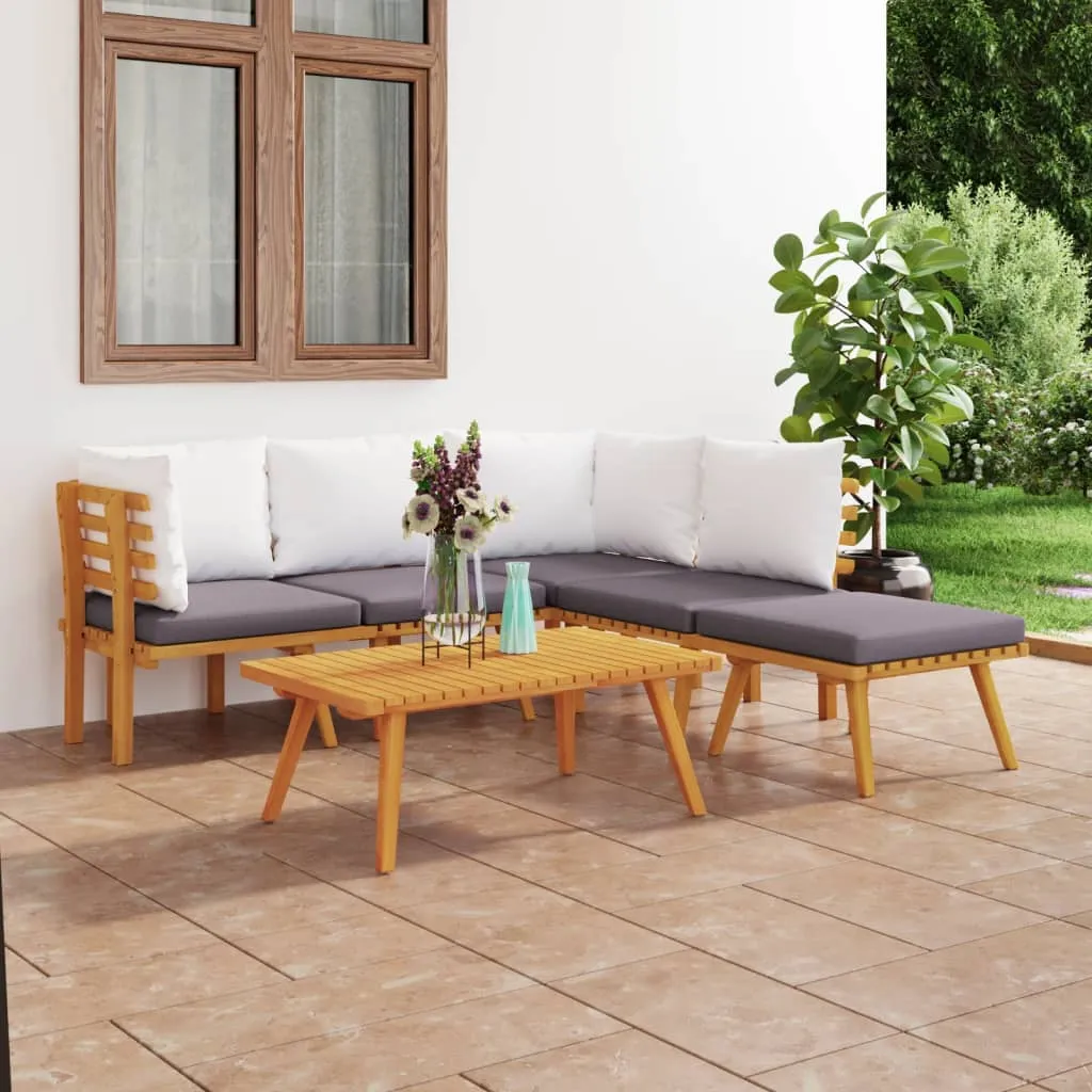 vidaXL Set Divani da Giardino 6 pz con Cuscini in Massello di Acacia