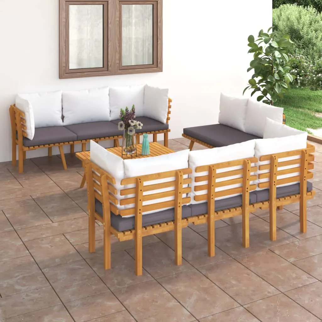 vidaXL Set Divani da Giardino 8 pz con Cuscini in Massello di Acacia