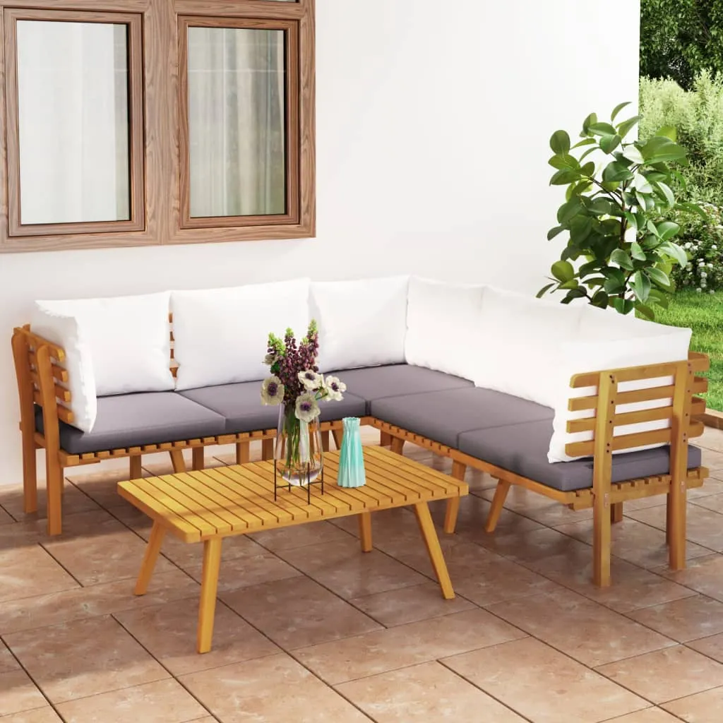 vidaXL Set Divani da Giardino 6 pz con Cuscini in Massello di Acacia