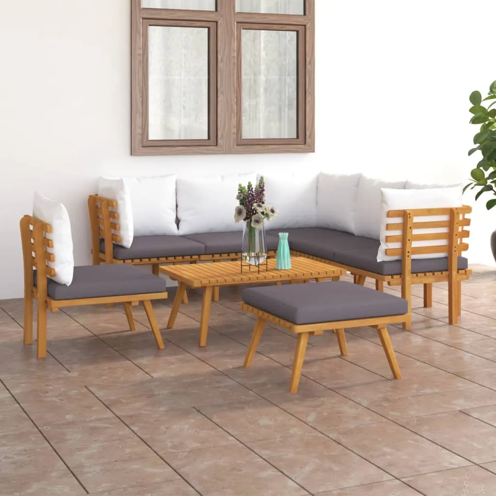 vidaXL Set Divani da Giardino 8 pz con Cuscini in Massello di Acacia