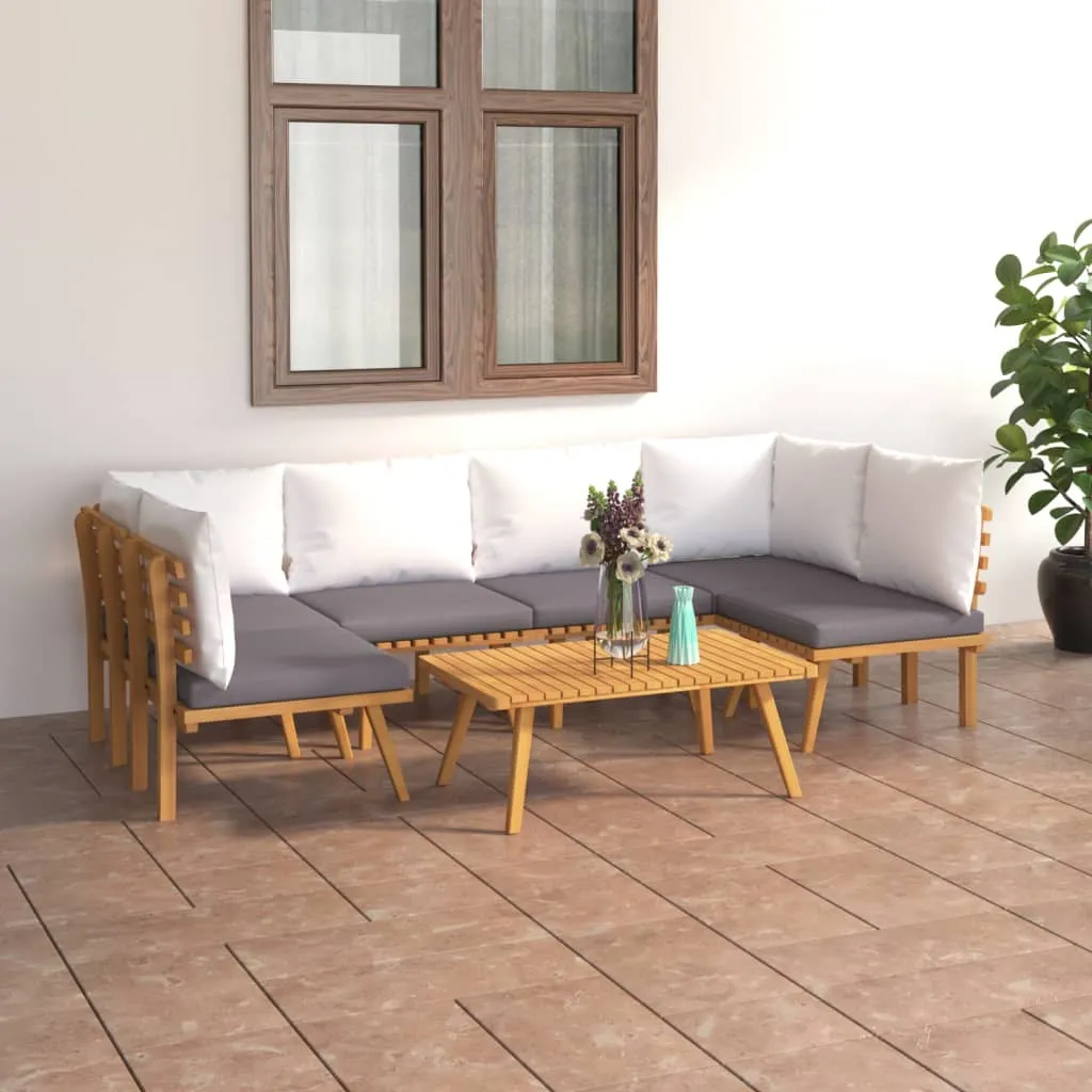 vidaXL Set Divani da Giardino 7 pz con Cuscini in Massello di Acacia