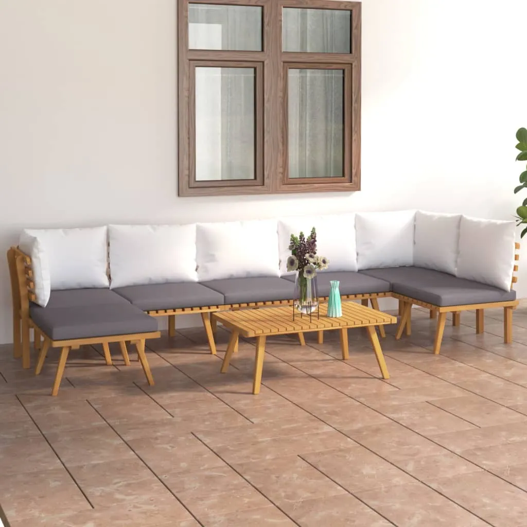 vidaXL Set Divani da Giardino 8 pz con Cuscini in Massello di Acacia