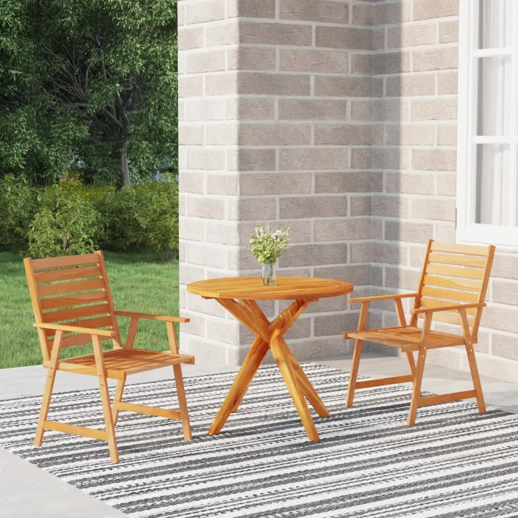 vidaXL Set Mobili da Pranzo per Giardino 3 pz Legno Massello di Acacia