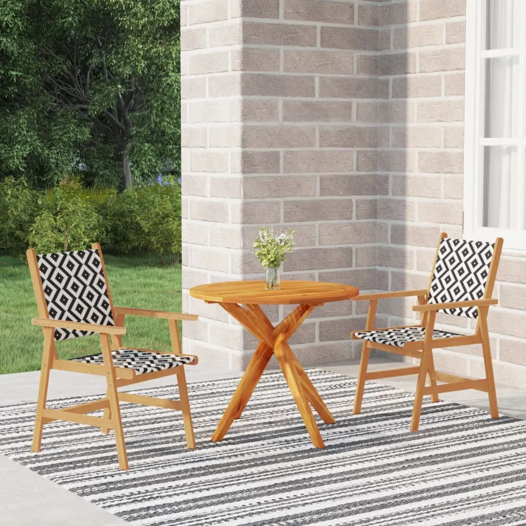 vidaXL Set Mobili da Pranzo per Giardino 3 pz Legno Massello di Acacia