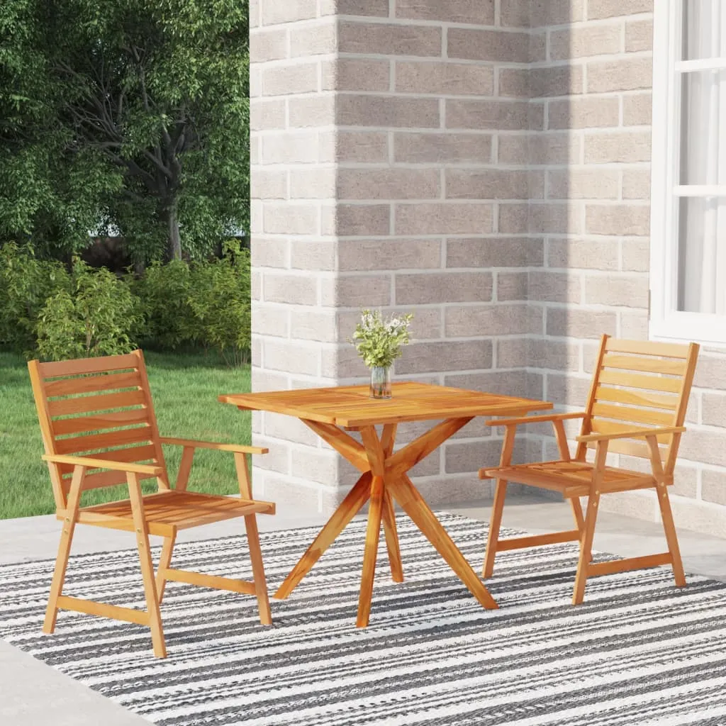 vidaXL Set Mobili da Pranzo per Giardino 3 pz Legno Massello di Acacia