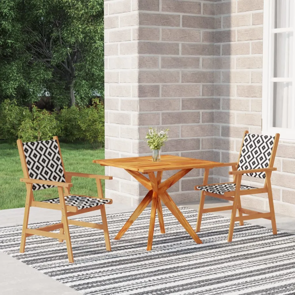 vidaXL Set Mobili da Pranzo per Giardino 3 pz Legno Massello di Acacia