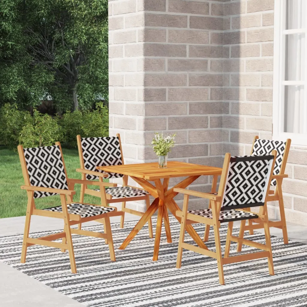 vidaXL Set Mobili da Pranzo per Giardino 5 pz Legno Massello di Acacia