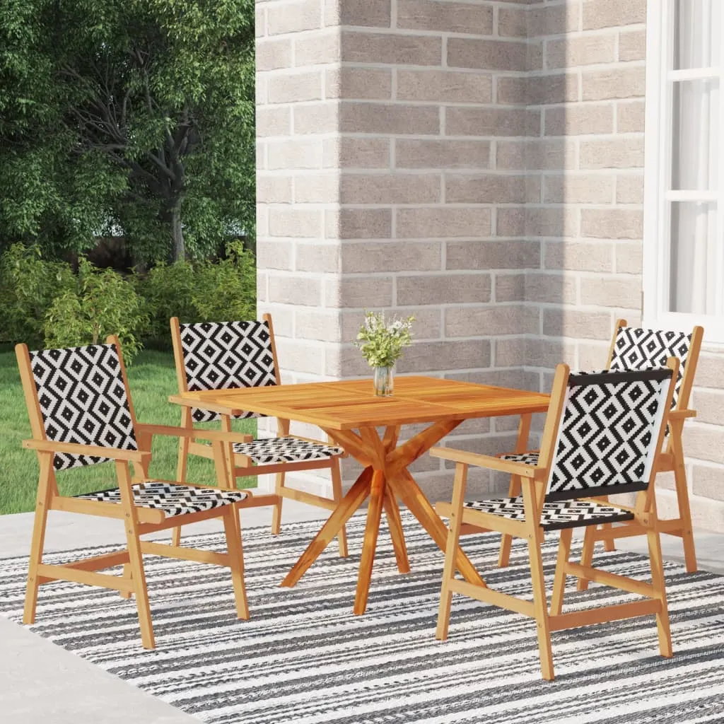 vidaXL Set Mobili da Pranzo per Giardino 5 pz Legno Massello di Acacia